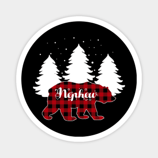 Buffalo Red Plaid Nephew Bear Matching Family Christmas Magnet